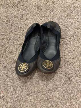 Tory Burch Reva Leather Ballet Flats Size 6M